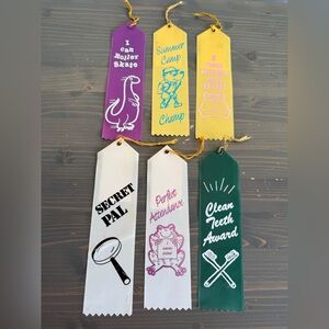 6 x vintage novelty award ribbons
